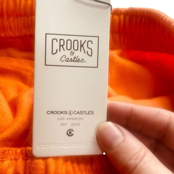 Crooks & Castles | Orange Jogger Sweatpants Streetwear Essential  Size L | NWT - Picture 2 of 12
